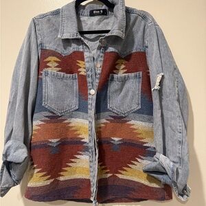 Blue B Women's Multicolor Jean Jacket
